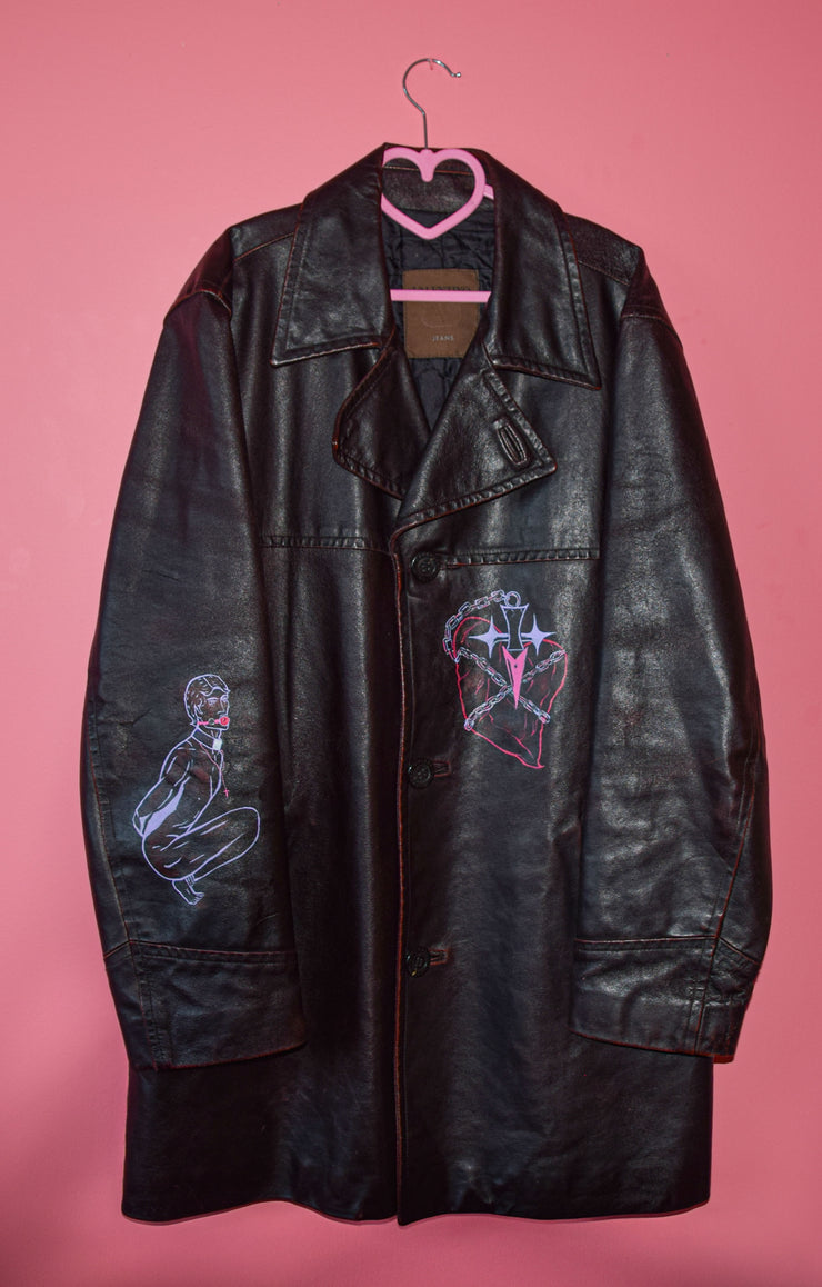 Vintage Painted Valentino Leather Jacket
